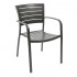 Jupiter Stacking Arm Chair with Aluminum Seat and Back